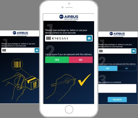 Airbus uses QR codes to collect customer feedback on helicopter spare part deliveries 